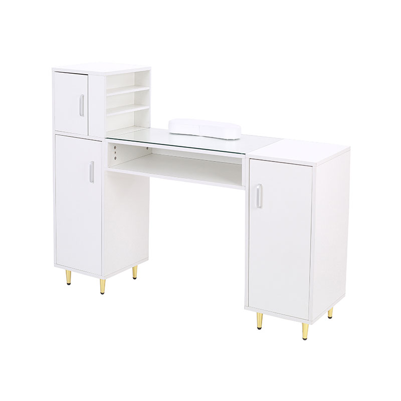 HZ2024BK / HZ2024W Meja manikur meja teknologi kuku atas kaca