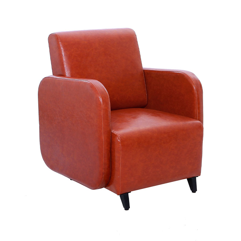 HZ7021 Bangku ruang tunggu salon sigle peison berwarna coklat merah