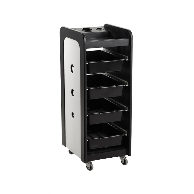 HZ2012 Gerobak wajah troli kecantikan bergulir dengan bagian atas kaca