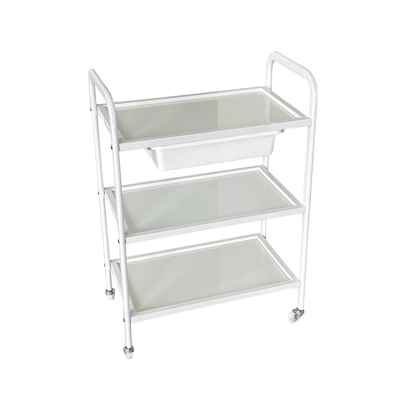 HZ2002BZ / HZ2002Z Gerobak troli salon bergulir, baki kaca dan rangka logam