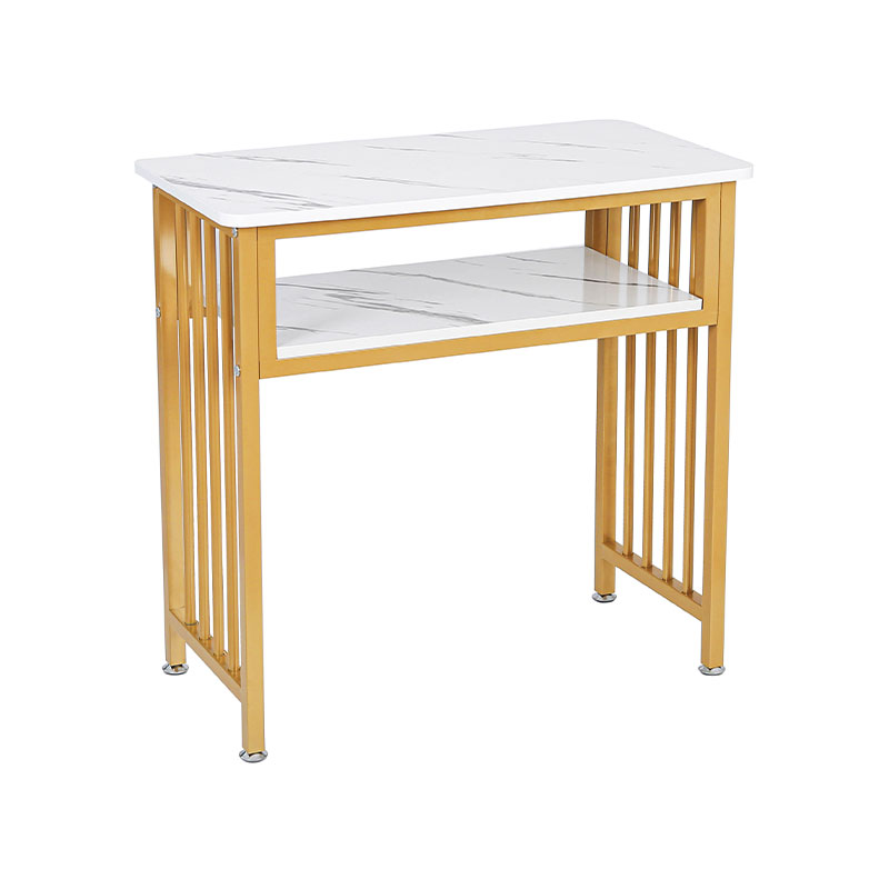 HZ2054 Meja paku marmer emas & putih