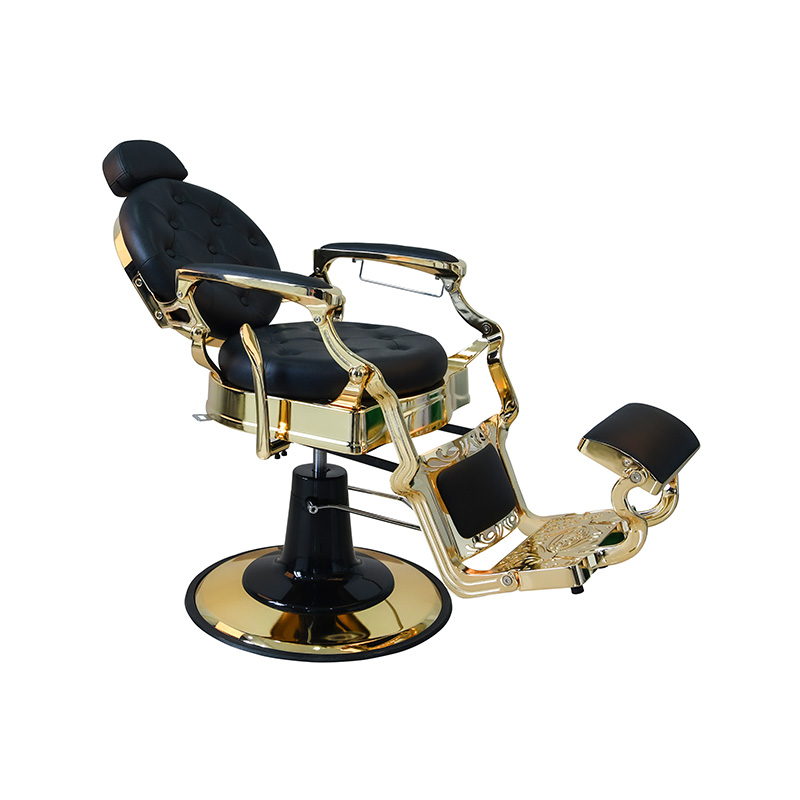 HZ8799AGD Kursi tukang cukur antik berlapis emas hitam