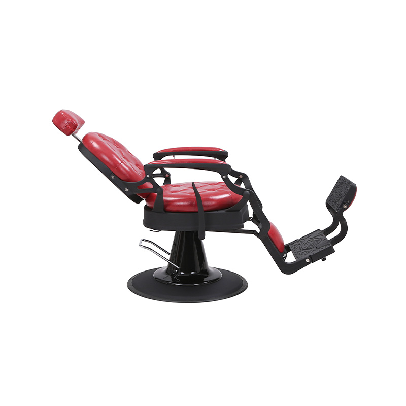 HZ8799MS Kursi tukang cukur linen berwarna merah anggur antik