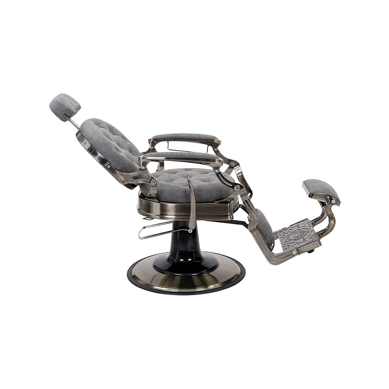 HZ8799QM Kursi penata rambut dengan bantalan bulat berwarna abu-abu