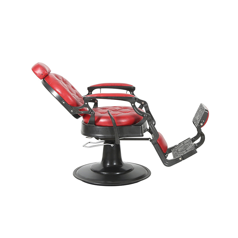 HZ8799 Kursi barberchair retro merah, kursi malas hidrolik berat