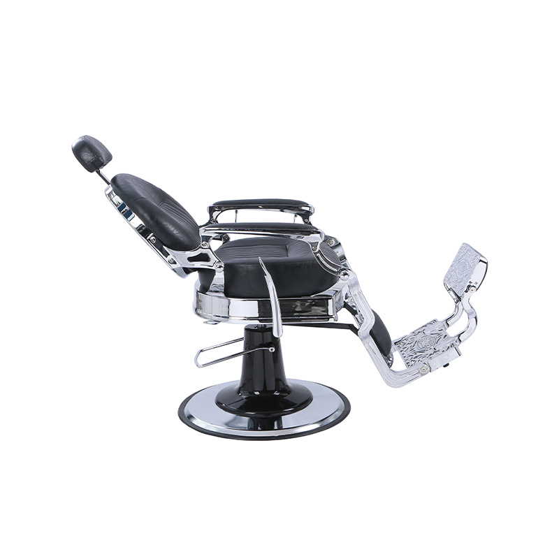 HZ8799C Kursi malas retro bantalan persegi tebal pola vertikal klasik hitam