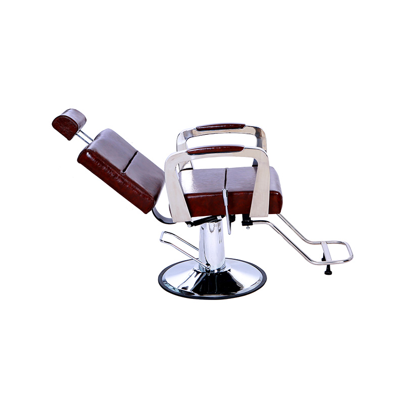 HZ8744 Coklat dengan sandaran tangan sliver kursi salon serba guna