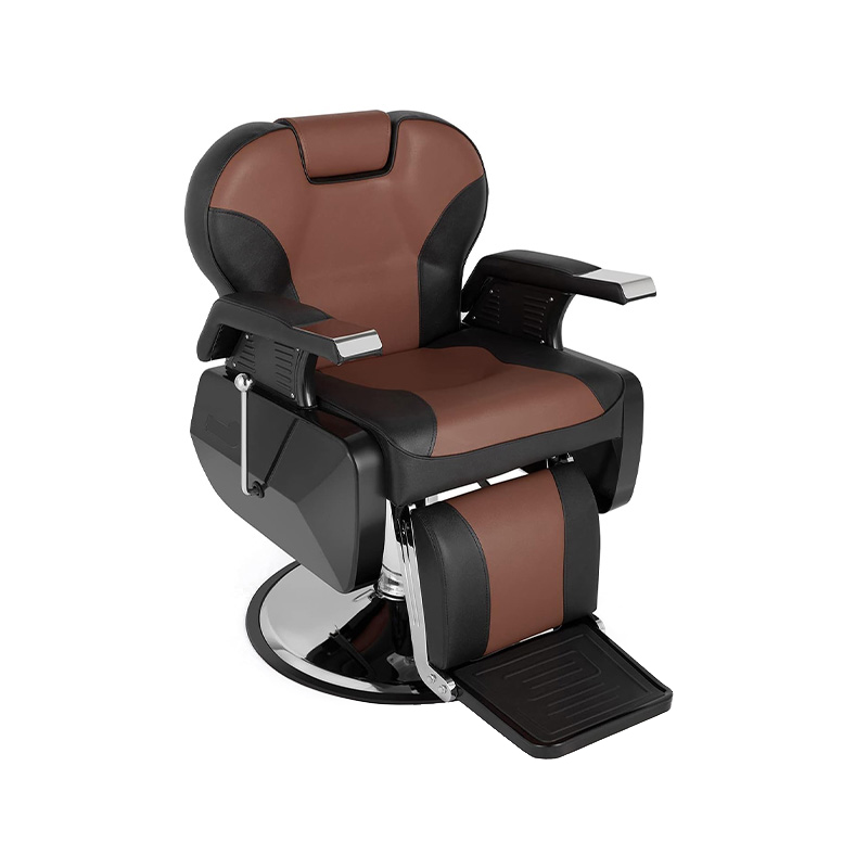 HZ8702AZ Kursi tukang cukur hidrolik berat berwarna coklat & hitam
