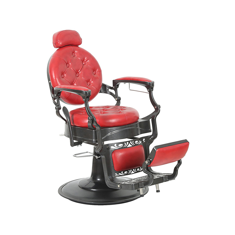 HZ8799 Kursi barberchair retro merah, kursi malas hidrolik berat