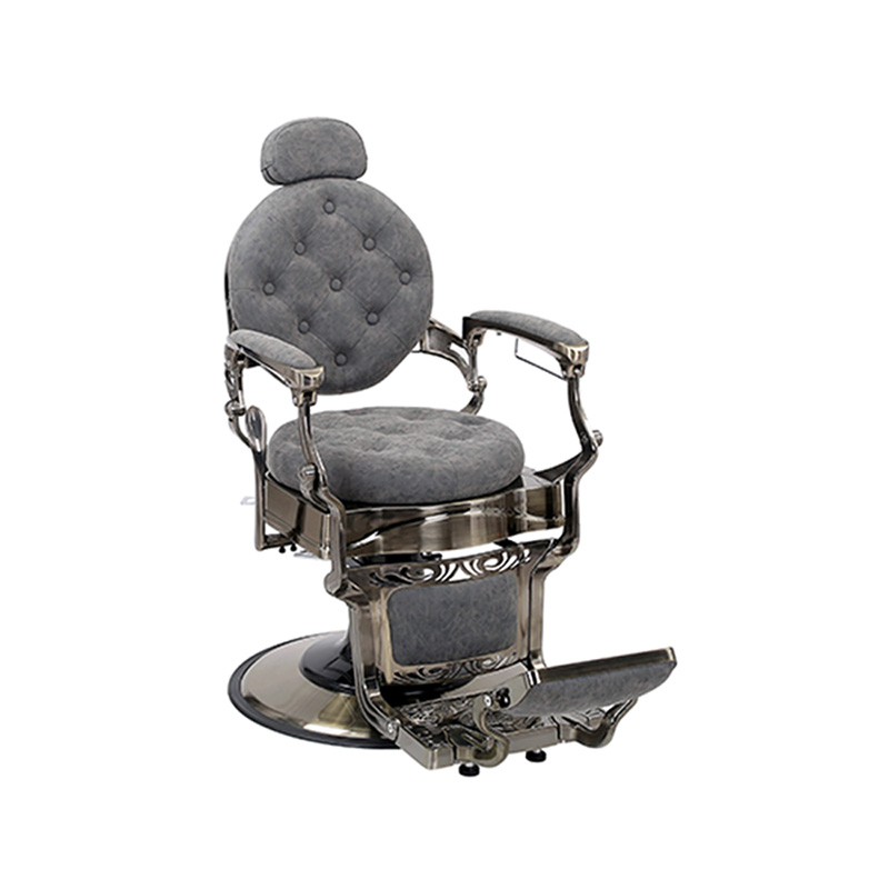 HZ8799QM Kursi penata rambut dengan bantalan bulat berwarna abu-abu
