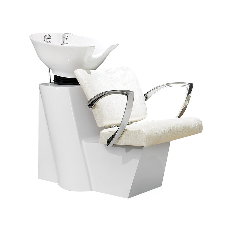 HZ9009 Stasiun sampo unit backwash wastafel cuci rambut putih